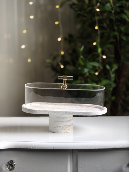 ستاند كيك حجر بيضاوي