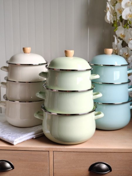 طقم طناجر جبصين ملون