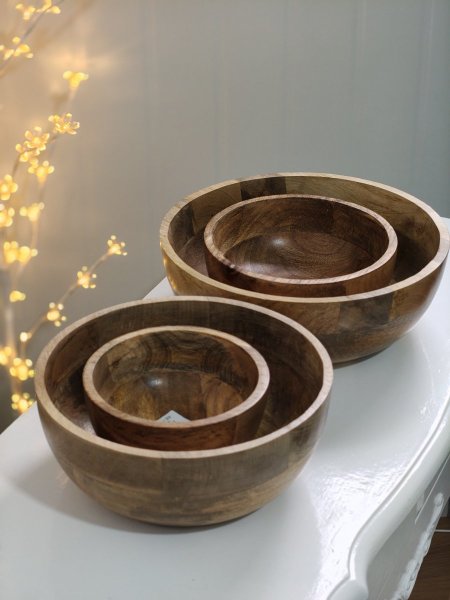 طقم زبادي ﺧﺸﺐ 4 اﺣﺠﺎم