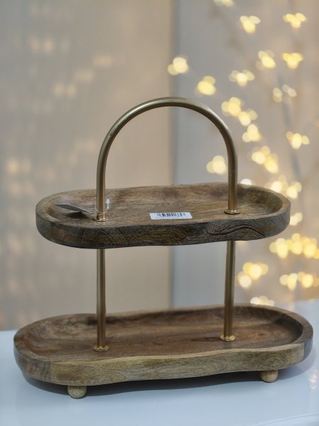 ﺳﻠﺔ ﺣﻼ ﺧﺸﺐ 2 ﻃﺒﻘﺔ