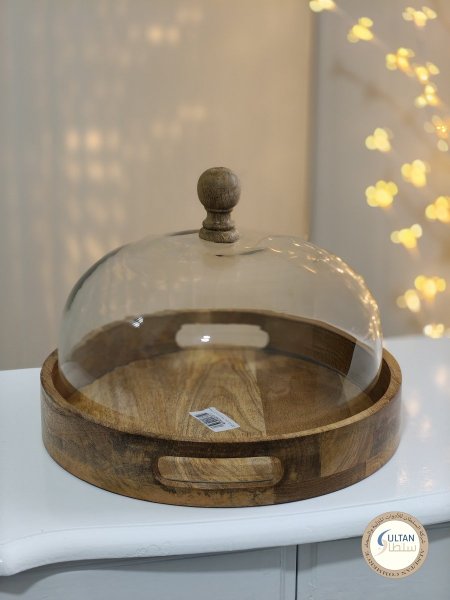 جاط كيك خشب غطا زجاج