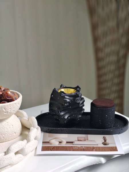 طقم مبخرة حجر أسود