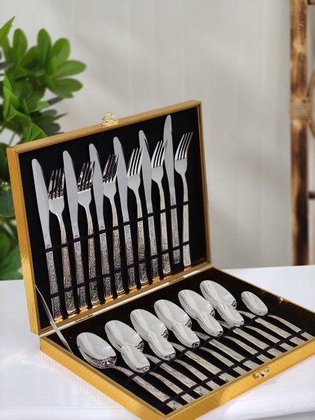 طقم معالق ستانلس ثقيل 24 قطعة