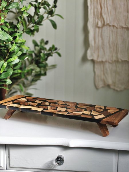 طقم مفارم ديكور خشب مع ريزن