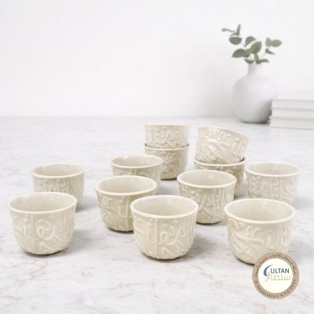 طقم فناجين سادة بورسلان من مجموعة حكايات