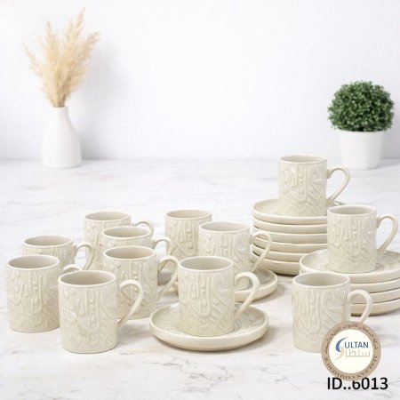طقم فناجين قهوة تركية بورسلان  12+ 12 صحن من مجموعة حكايات