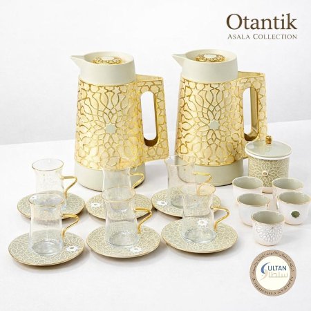 مجموعة أصالة أخضر فاتح وذهبي من أوتانتيك