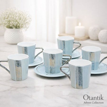 طقم فناجين شاي بورسلان مجموعة نور من أوتانتيك