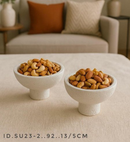 صحن مكسرات حجر برجل 13 سم