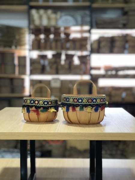 طقم سلّات قش تعليق حجم صغير