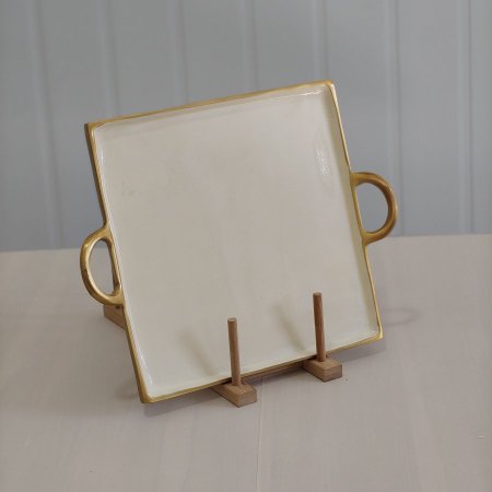 صينية نحاس مربع حجم وسط