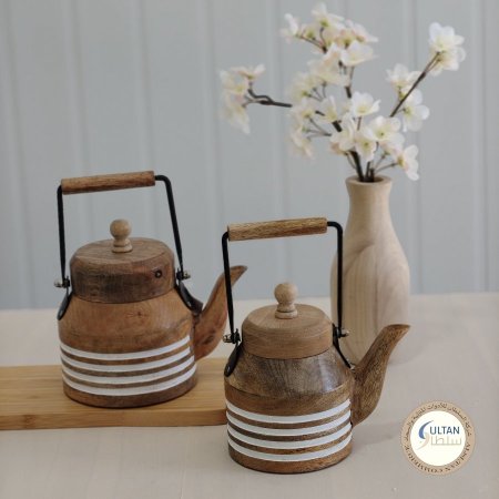 ابريق شاي تقديم خشب مانجو