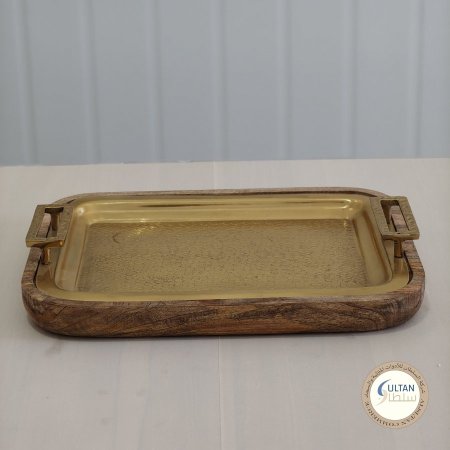 صينية تقديم مستطيل خشب مانجو ثقيلة
