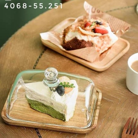 مضيفة خشب مع غطا زجاجي