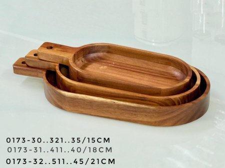 طقم صواني تقديم خشب ثقيل