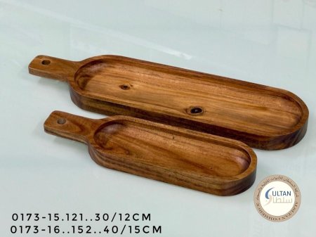 طقم صواني بيضاوي خشب ثقيل