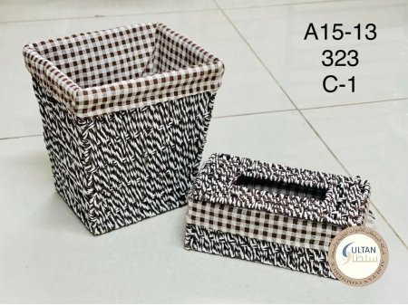 طقم علبة محارم وسلّة عملي