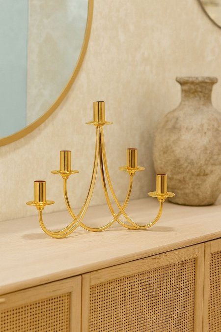 شمعدان ذهبي معدن