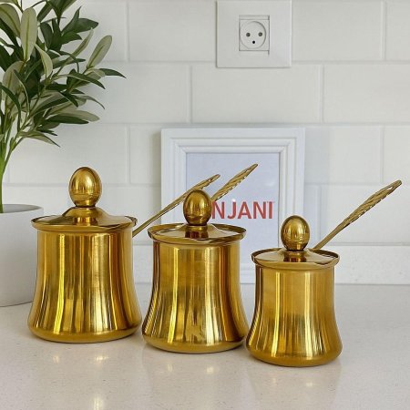 طقم غلايات ذهبي 3 قطع