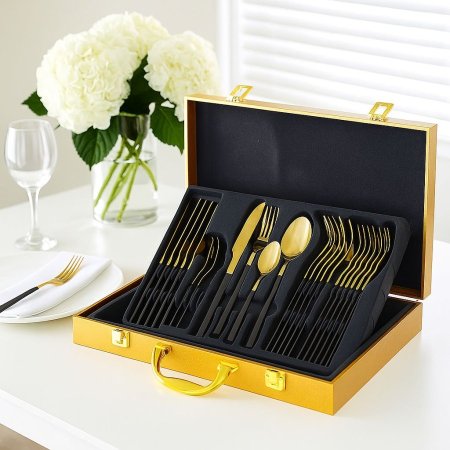 طقم معالق ذهبي 24 قطعة