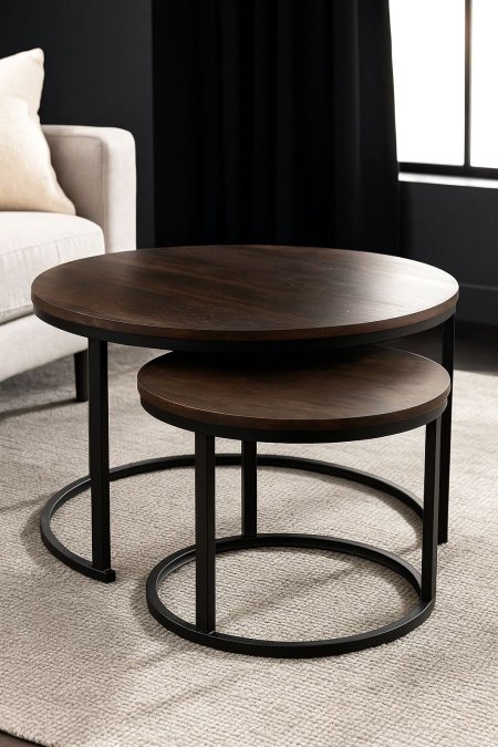 طقم طاولة خشب 2 قطعة