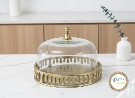 مضيفة كيك نحاس ذهبي